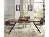 Reese Live Edge Solid Wood Metal Leg Dining Table in Natural Acacia - Ornate Home