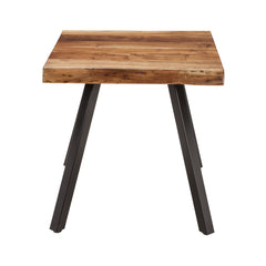 Reese Live Edge Solid Wood Metal Leg End Table in Natural Acacia - Ornate Home