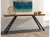 Reese Natural Acacia Live Edge Solid Wood Metal Leg Console Table - Ornate Home