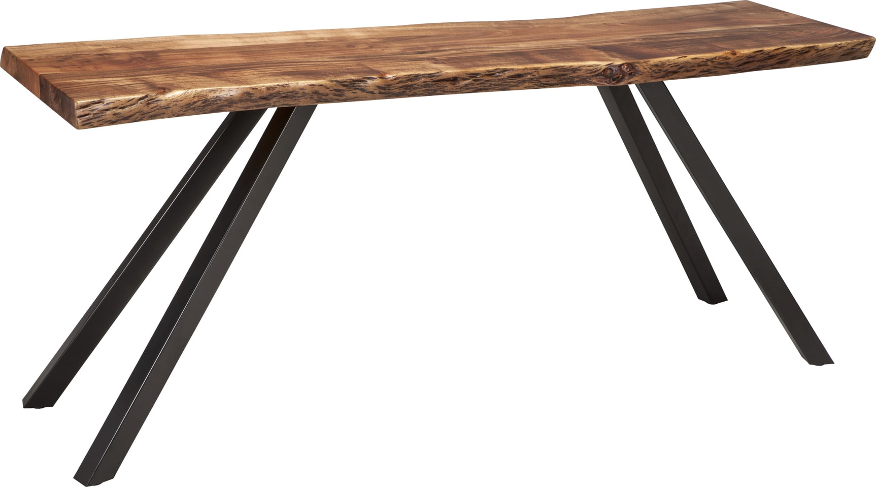 Reese Natural Acacia Live Edge Solid Wood Metal Leg Console Table - Ornate Home