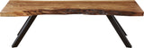 Reese Natural Acacia Live Edge Solid Wood Metal Leg Dining Bench - Ornate Home