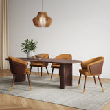 Reeva Dining Chair in Walnut and Camal - Ornate Home