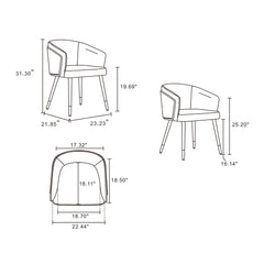 Reeva Dining Chair in Walnut and Camal - Ornate Home