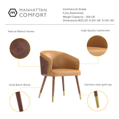 Reeva Dining Chair in Walnut and Camal - Ornate Home