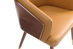 Reeva Dining Chair in Walnut and Camal - Ornate Home