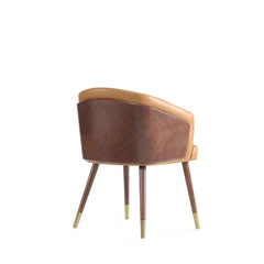 Reeva Dining Chair in Walnut and Camal - Ornate Home