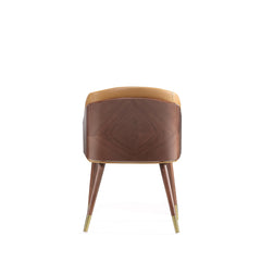 Reeva Dining Chair in Walnut and Camal - Ornate Home