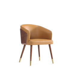 Reeva Dining Chair in Walnut and Camal - Ornate Home