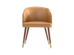 Reeva Dining Chair in Walnut and Camal - Ornate Home