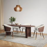 Reeva Dining Chair in Walnut and Cream - Ornate Home