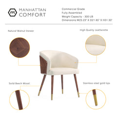 Reeva Dining Chair in Walnut and Cream - Ornate Home