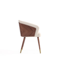 Reeva Dining Chair in Walnut and Cream - Ornate Home