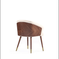 Reeva Dining Chair in Walnut and Cream - Ornate Home