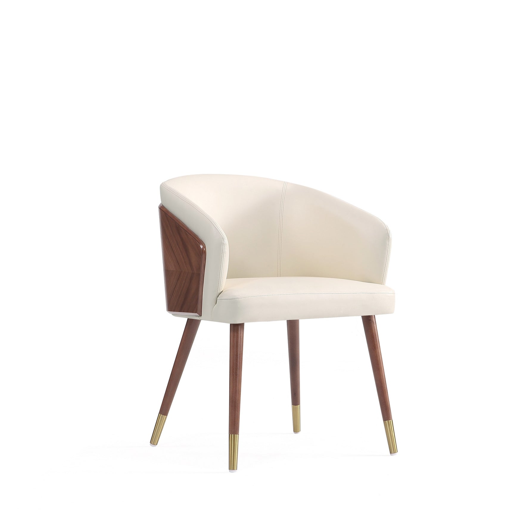 Reeva Dining Chair in Walnut and Cream - Ornate Home