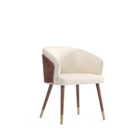 Reeva Dining Chair in Walnut and Cream - Ornate Home