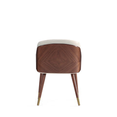 Reeva Dining Chair in Walnut and Cream (set of 2) - Ornate Home