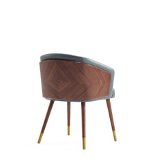 Reeva Dining Chair in Walnut and Graphite Grey - Ornate Home