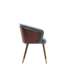 Reeva Dining Chair in Walnut and Graphite Grey (set of 2) - Ornate Home