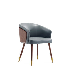 Reeva Dining Chair in Walnut and Graphite Grey (set of 2) - Ornate Home