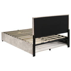 Reeves Beige Upholstered Full Lift-top Storage Platform Bed - Ornate Home