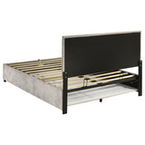 Reeves Beige Upholstered Queen Lift-top Storage Platform Bed - Ornate Home