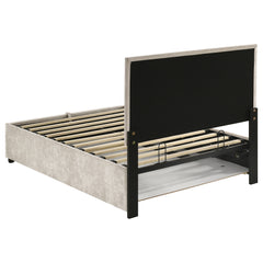 Reeves Beige Upholstered Twin Lift-top Storage Platform Bed - Ornate Home