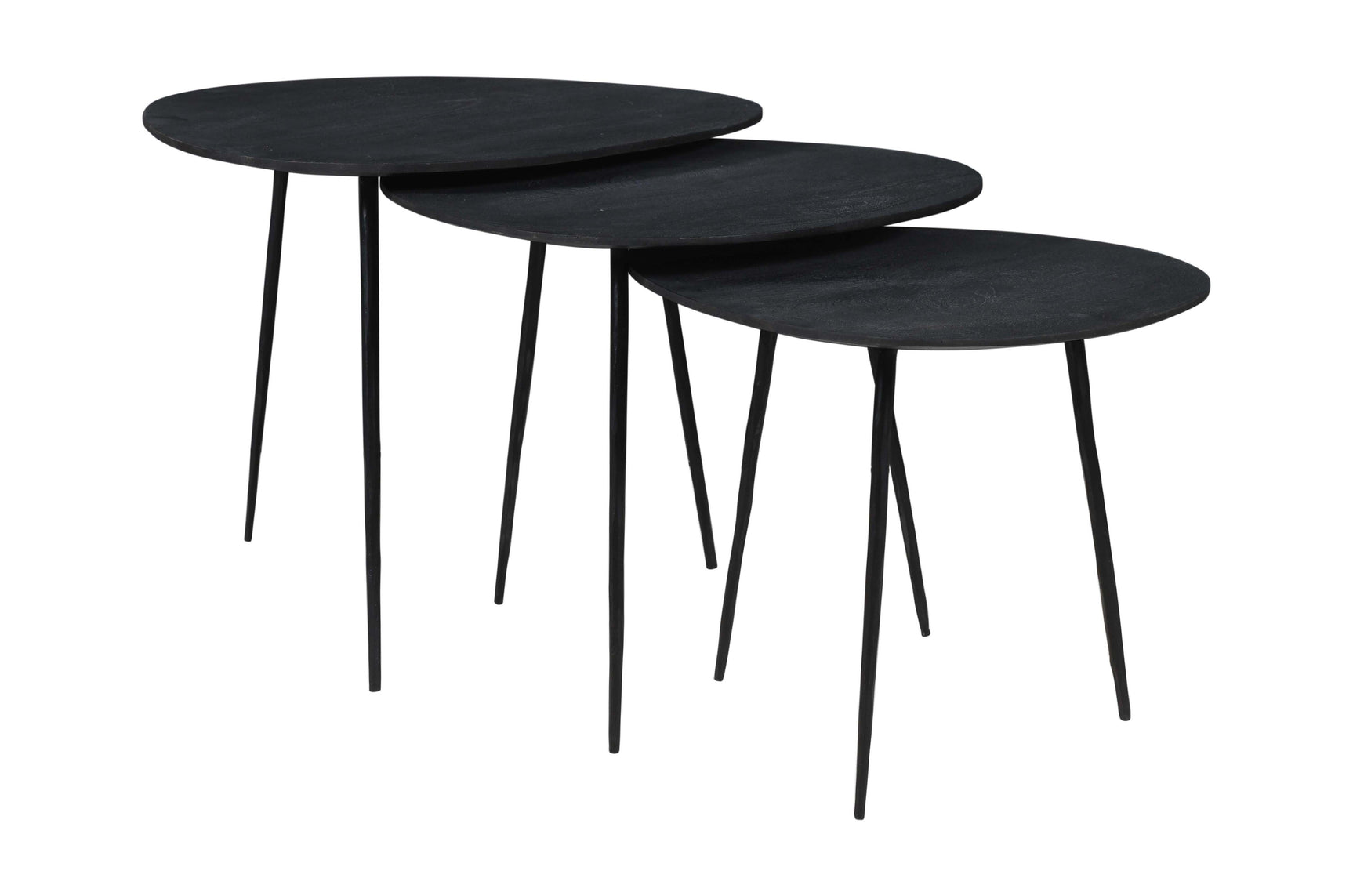 Reeves Black Nesting Table (Set of 3) - Ornate Home