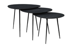 Reeves Black Nesting Table (Set of 3) - Ornate Home