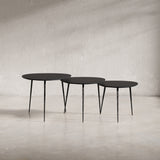Reeves Black Nesting Table (Set of 3) - Ornate Home