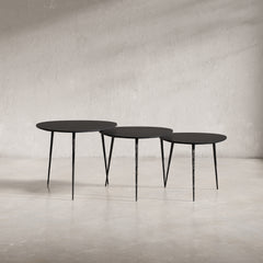 Reeves Black Nesting Table (Set of 3) - Ornate Home