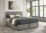 Reeves Grey Upholstered Eastern King Lift-top Storage Platform Bed - Ornate Home