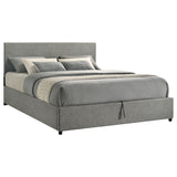 Reeves Grey Upholstered Eastern King Lift-top Storage Platform Bed - Ornate Home