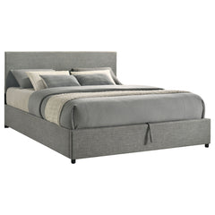 Reeves Grey Upholstered Eastern King Lift-top Storage Platform Bed - Ornate Home