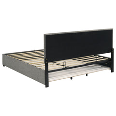 Reeves Grey Upholstered Eastern King Lift-top Storage Platform Bed - Ornate Home
