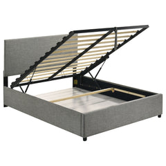 Reeves Grey Upholstered Full Lift-top Storage Platform Bed - Ornate Home