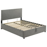 Reeves Grey Upholstered Full Lift-top Storage Platform Bed - Ornate Home