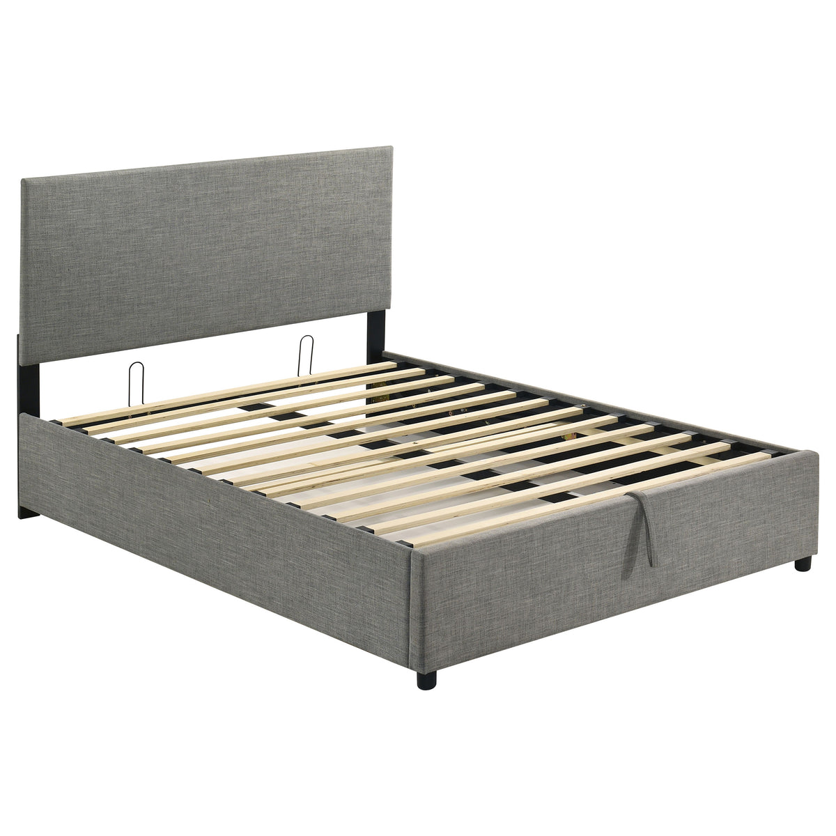 Reeves Grey Upholstered Full Lift-top Storage Platform Bed - Ornate Home
