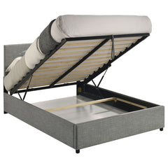 Reeves Grey Upholstered Full Lift-top Storage Platform Bed - Ornate Home