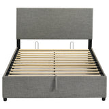 Reeves Grey Upholstered Full Lift-top Storage Platform Bed - Ornate Home