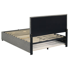 Reeves Grey Upholstered Full Lift-top Storage Platform Bed - Ornate Home