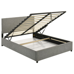 Reeves Grey Upholstered Queen Lift-top Storage Platform Bed - Ornate Home