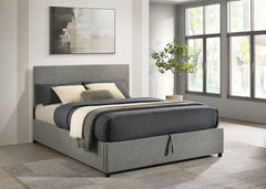 Reeves Grey Upholstered Queen Lift-top Storage Platform Bed - Ornate Home