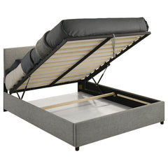 Reeves Grey Upholstered Queen Lift-top Storage Platform Bed - Ornate Home