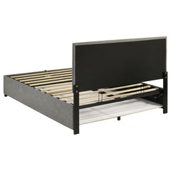 Reeves Grey Upholstered Queen Lift-top Storage Platform Bed - Ornate Home