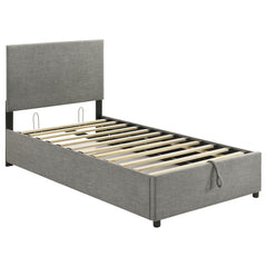 Reeves Grey Upholstered Twin Lift-top Storage Platform Bed - Ornate Home