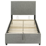 Reeves Grey Upholstered Twin Lift-top Storage Platform Bed - Ornate Home