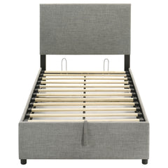 Reeves Grey Upholstered Twin Lift-top Storage Platform Bed - Ornate Home