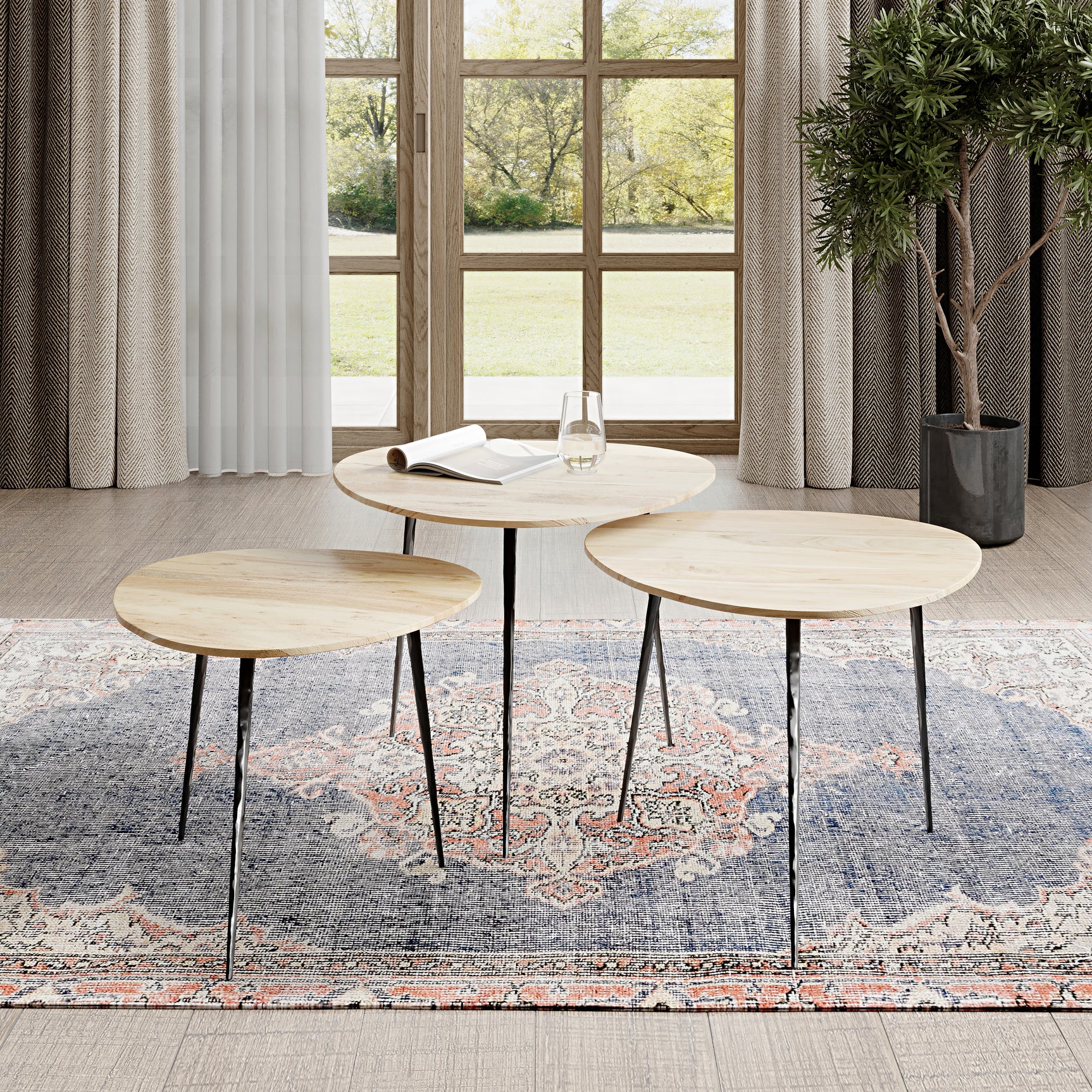 Reeves Natural Nesting Table (Set of 3) - Ornate Home