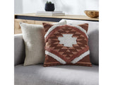 Reeves Orange Diamond Textured Throw Pillow - Ornate Home