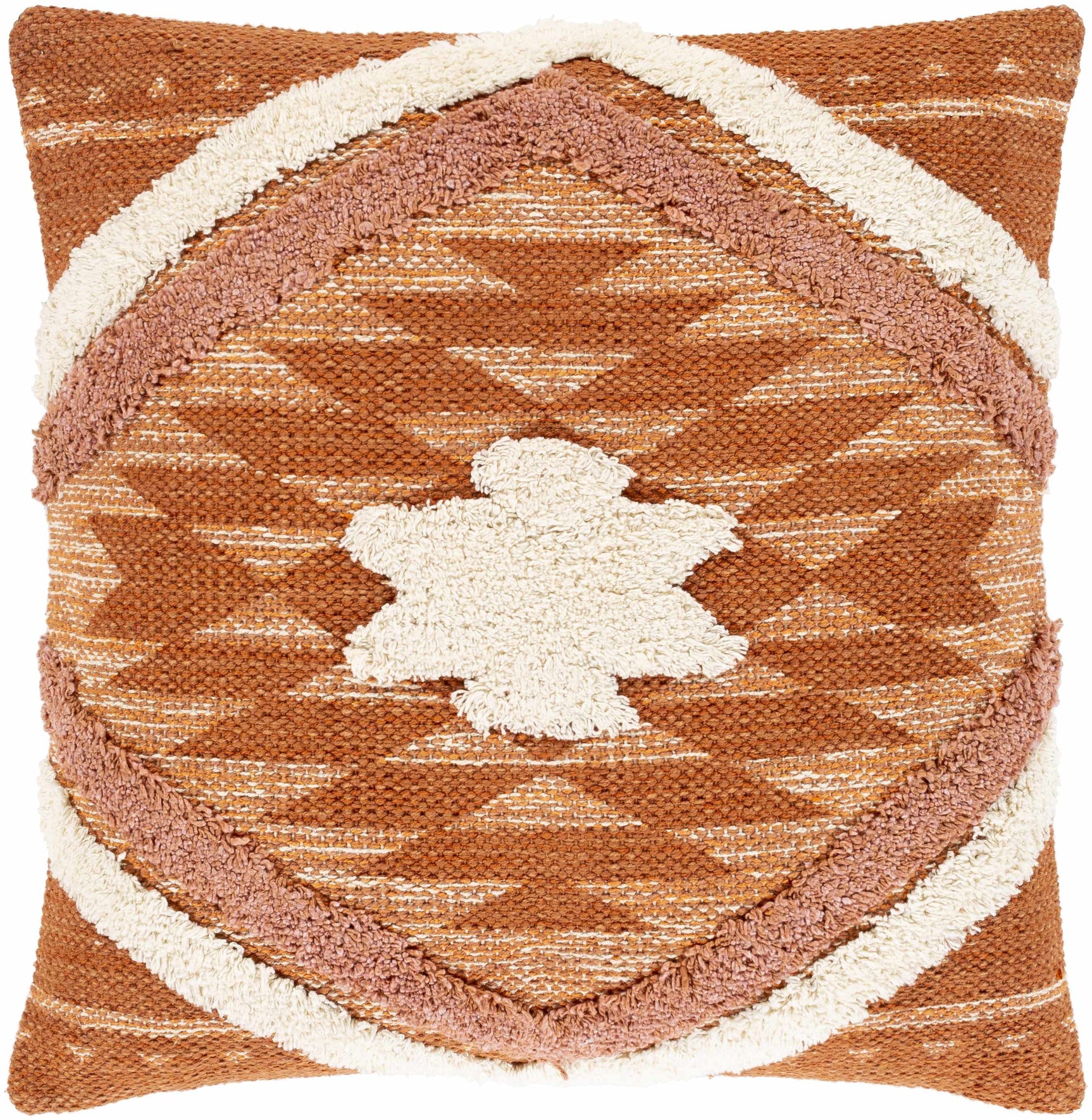 Reeves Orange Diamond Textured Throw Pillow - Ornate Home